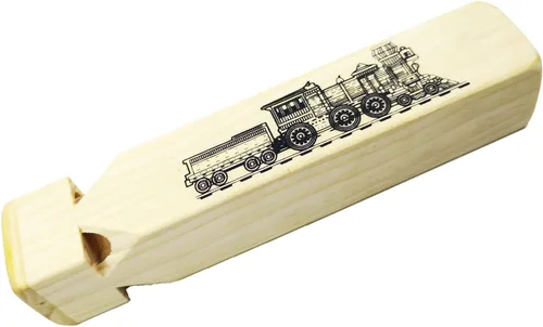 Miniatura 2 de 8 piezas de juguete musical de silbato de tren de madera para niños (4 tonos)