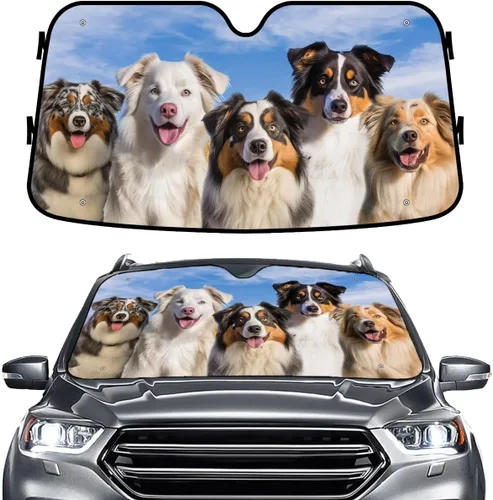 Miniatura 63 de GENANY - Cubierta de parabrisas de flamenco para automóvil, SUV, camión (55 x 30 pulgadas), protector térmico plegable, persianas para ventanas