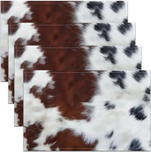 Miniatura 15 de jejeloiu Manteles individuales de mesa con osos para niños, manteles de mesa de animales salvajes de granja, mantel individual rústico de familia
