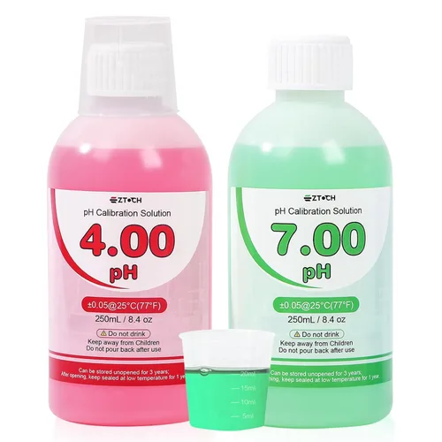 Miniatura 3 de Medidor de pH EC TDS para nutrientes hidropónicos de agua con solución de calibración de pH 4.00 de 8.4 oz y solución de calibración pH 7.00 de 8.4