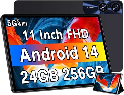 Tableta 11 pulgadas Android 14 Tabletas, 24GB+256GB+1TB Expand, tableta Android con 8000mAh, Octa-Core, 13MP+5MP Cámara, Pantalla táctil IPS, WiFi