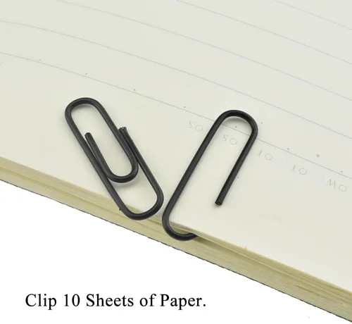 Miniatura 5 de HAHIYO Clips de papel grandes de 1.1 pulgadas (1.102 in) de longitud, clips negros con revestimiento de vinilo para evitar arañazos y desgarros
