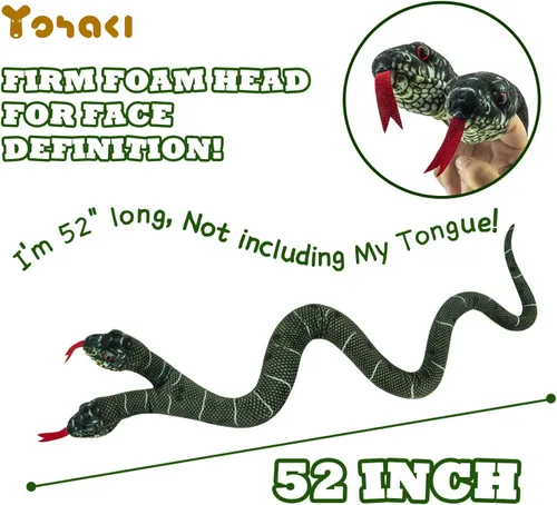 Miniatura 6 de Juguete de Peluche de Serpiente, 52 pulgadas, Lavable, Juguete de Peluche de Serpiente Simulada para Abrazar, Suave y Lindo Regalo para Niños