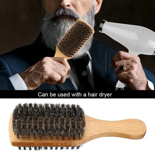 Miniatura 3 de Cepillo de barba de madera para bigote,Cepillo de barba de doble cara,Cepillo profesional para barba Brochas de afeitadoAccesorios de afeitado