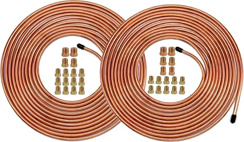Miniatura 10 de MuHize Kit de línea de freno de doble tamaño (1/4 + 3/16 pulgadas), tubo de freno de níquel de cobre de 25 pies para Ford/Toyota Tacoma, resistente