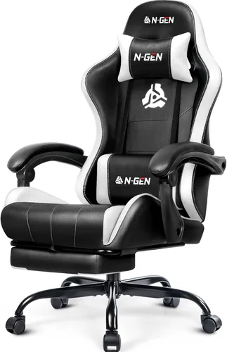 Miniatura 8 de NEO CHAIR Silla para Videojuegos con Reposapiés, Silla de Oficina Ergonómica de Respaldo Alto y Cómoda, con Soporte Lumbar, Altura Ajustable