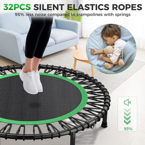 Miniatura 3 de 40"/48" Rebounder Trampoline for Adults with Bungee Cords, Exercise Rebounder for Adults Indoor/Outdoor Workout, Max Load 450/550 LBS