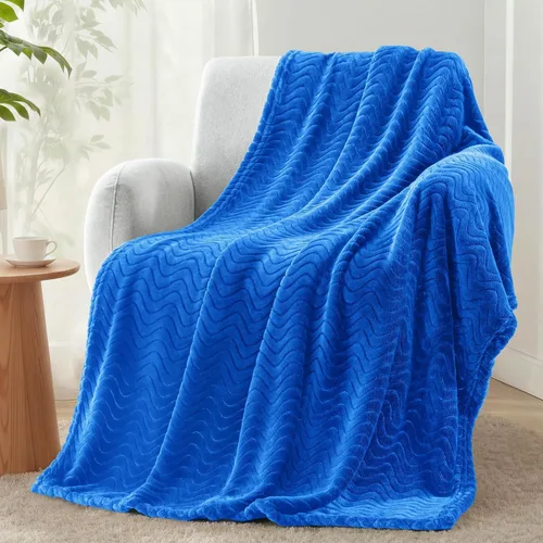 Miniatura 12 de Exclusivo Mezcla - Manta individual para cama, mantas de forro polar ligeras y acogedoras con textura ondulada decorativa, adecuadas para el Verde