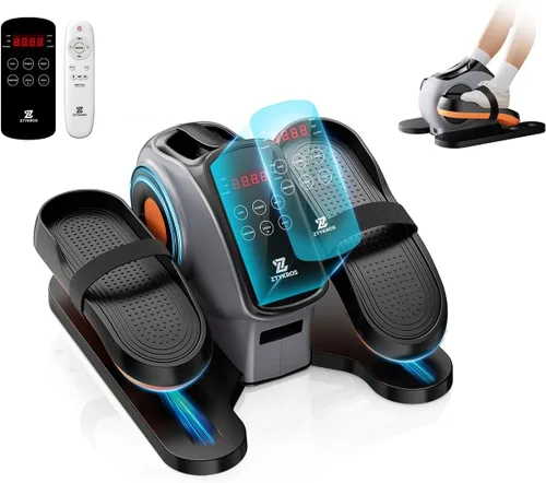 Under Desk Elliptical Machine, Ellipse Leg Exerciser As Seen On Tv While Sitting for Seniors, Pedal Exerciser with 15 Level Adjustable Resistance &