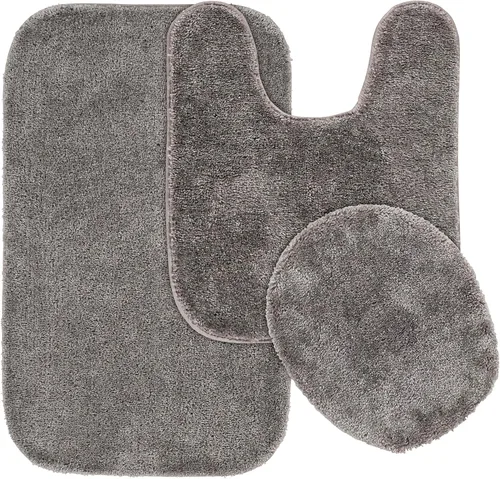 Miniatura 70 de Garland Rug 2 alfombras de baño tradicionales de nailon lavables color morado (17 x 24 pulgadas, 21 x 34 pulgadas), suaves, absorbentes y elegantes