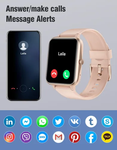 Miniatura 2 de Rastreador de fitness, relojes inteligentes para mujeres y hombres (Hacer/Atender llamadas), reloj inteligente de 1.85" para iPhone/teléfonos