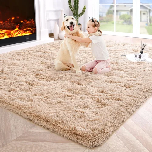 Miniatura 41 de Noahas - Alfombras mullidas de 4 x 6 pies para dormitorio y sala de estar, alfombra gruesa y peluda de color gris, alfombra de suelo antideslizante