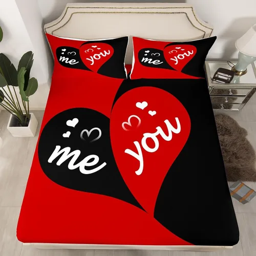 Miniatura 17 de Sábana bajera ajustable King Crown vintage negro y gris, sábanas románticas para el día de San Valentín, tamaño individual para mujeres, regalos