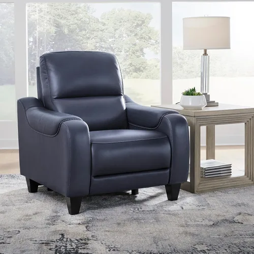 Miniatura 2 de Signature Design by Ashley Mercomatic - Sillón reclinable eléctrico contemporáneo con reposacabezas ajustable y carga rápida USB-C, cuero, altura