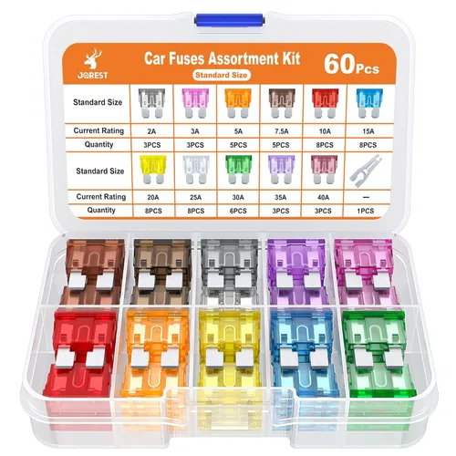 Miniatura 19 de Fusibles de automóvil 168 piezas, kit surtido de Jorest 114 fusibles de hoja mini automotriz + 54 fusibles automáticos estándar + 1 extractor