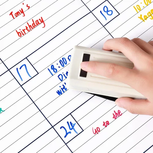 Miniatura 7 de Calendario grande de borrado en seco, calendario mensual de borrado en seco sin fecha para pared, 40 x 28 pulgadas, calendario de pared laminado