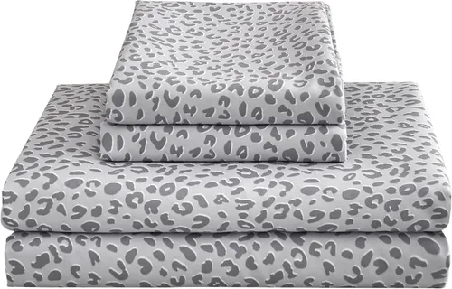 Miniatura 10 de Mooreeke Sábanas de cama Queen con estampado floral, ropa de cama impresa de microfibra suave y fundas de almohada, sábana vintage Queen de bolsillo