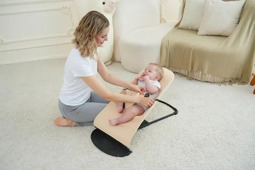 Miniatura 7 de Asiento de tela para Bouncer belltop Compatible con BabyBjörn Bouncer: Soft & Bliss. Funda para Baby Bouncer (asiento): Hipoalergénico y Beige