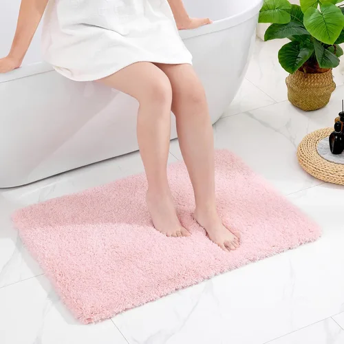 Miniatura 53 de Disolla Alfombras pequeñas para baño 17x24 antideslizante, alfombra de baño blanca esponjosa para el suelo del baño, lavable a máquina, alfombra