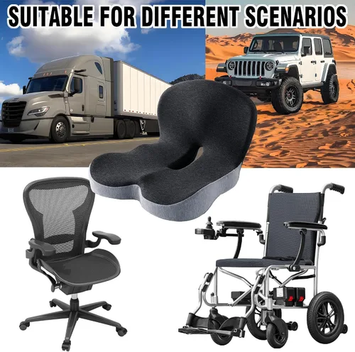Miniatura 6 de Cojín de asiento de espuma viscoelástica para conductores de camiones, sillas de oficina, cojín de asiento ergonómico para espalda, alivio del dolor