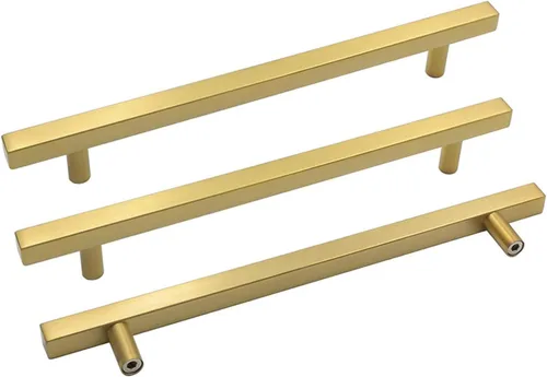 Miniatura 11 de Goldenwarm Paquete de 5 manijas negras de gabinete de 2-1/2 pulgadas (2.520 in) color negro mate, tiradores de cajón en T para armarios de cocina