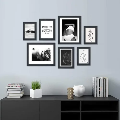 Miniatura 3 de Q.Hou Marco de Fotos de 8x10 Marcos de Fotos Negros Paquete de 4 con Vidrio de Alta Definición para Mesa o Decoración de Pared (QH-PF8X10-BK)