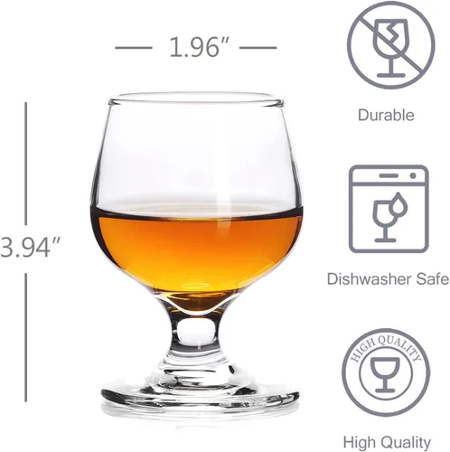Miniatura 2 de Valeways Vasos de chupito, juego de 6 vasos de 5 onzas, vasos transparentes, lindos vasos, perfectos para degustar brandy/sorteos de vidrio, 6