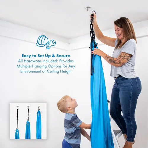 Miniatura 4 de Harkla Columpio sensorial para niños y adultos, soporta 300 libras, columpio sensorial para interiores y exteriores para un efecto calmante similar