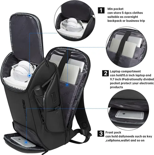Miniatura 2 de Mochila portátil BANGE de negocios inteligente puede contener laptop de 15.6 pulgadas, mochila para viajes diarios, bolsa de transporte para hombres