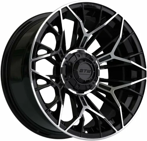 Miniatura 4 de GTW Juego de 4 ruedas y neumáticos para carrito de golf de 15 pulgadas GTW Stellar negro mate/ruedas mecanizadas en neumáticos radiales Fusion GTR