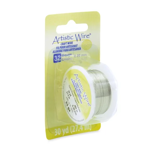 Miniatura 55 de Artistic Wire Alambre de Cobre Coloreado Plateado en Plata Resistente al Deslustre para Manualidades y Envolver Joyería, Resistente al Deslustre