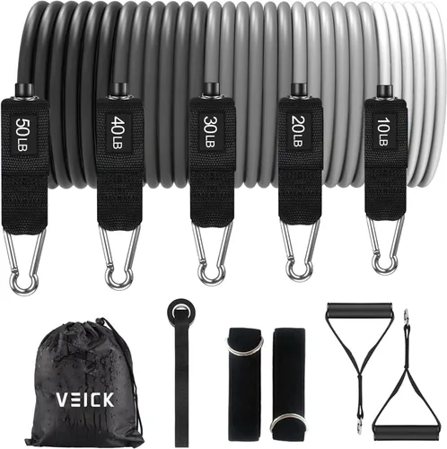 Miniatura 8 de VEICK Resistance Bands with Handles for Men Women, Exercise Bands, Workout Bands for Working Out, Exercising Bands for Fitness Weights Work Out at