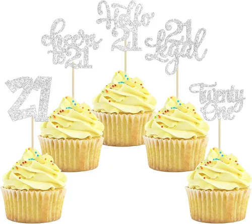 Miniatura 85 de 30 piezas Adornos para pastel de cumpleaños de 6 años, seis brillos, hola 6, púas para cupcakes, felicitaciones a los 6 años, decoraciones