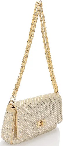 Miniatura 2 de Dexmay - Bolso clásico de cristal con solapa para fiesta, bolso de mano con diamantes de imitación