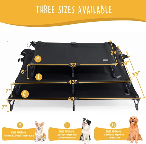 Miniatura 6 de CANINE CANYON Upgraded Non-Slip Daisy Cot, Large Foldable Elevated Dog Bed, Portable Raised Outdoor Folding Dog Cot for Camping/Home, Chew Proof