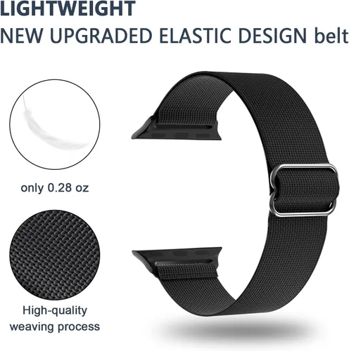 Miniatura 2 de ORIbox Compatible con correas de Apple Watch de 1.614 pulgadas, 1.575 pulgadas, 1.496 pulgadas, correa ajustable de nailon elástico tejido