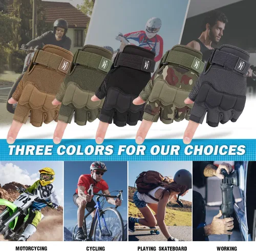 Miniatura 7 de FIORETTO Guantes sin dedos, guantes de medio dedo para conducir, ciclismo, tiro, caza, motocicleta, escalada, trabajo al aire libre 215801