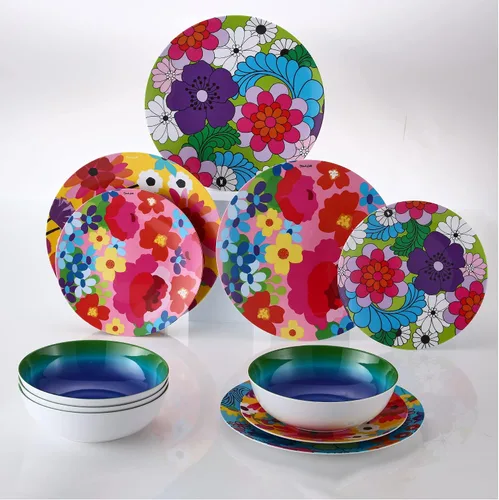 Miniatura 41 de French Bull Juego de 4 platos – Juego de 4 platos de ensalada de melamina de 9 pulgadas – Vajilla de melamina para interiores y exteriores – Foli