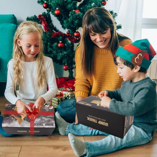 Miniatura 7 de IQKidz Camión volquete de juguete a control remoto – Vehículos de construcción RC con luces de advertencia azules, camiones de juguete para niños