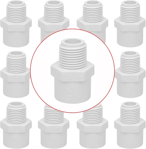 Miniatura 30 de Paquete de 10 Adaptadores Conectores de Acoplamiento de Tubería de PVC de Rosca Doble Hembra de 1 pulgada (F x F) SCH40 Acoplamiento de Tubería