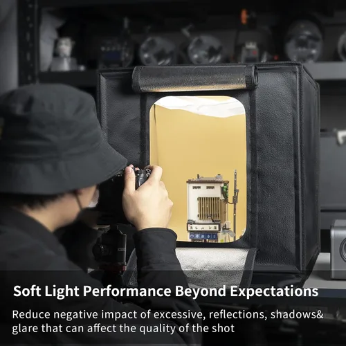 Miniatura 6 de RALENO Caja de luz para estudio fotográfico, caja de fotos de 20 x 20 pulgadas, caja de luz para fotografía