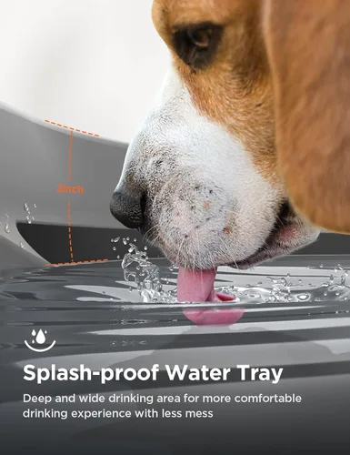 Miniatura 3 de Fuente de agua de 7L/1.8Gal para perros grandes, dispensador de tazón de agua para perros FEELNEEDY, fuente de agua para mascotas con bomba ultra