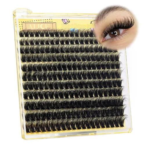 Miniatura 9 de ALICE Extensiones de pestañas en racimo para bricolaje, 240 unidades, de 0.55-0.78 pulgadas, pestañas individuales en racimo de pestañas naturales