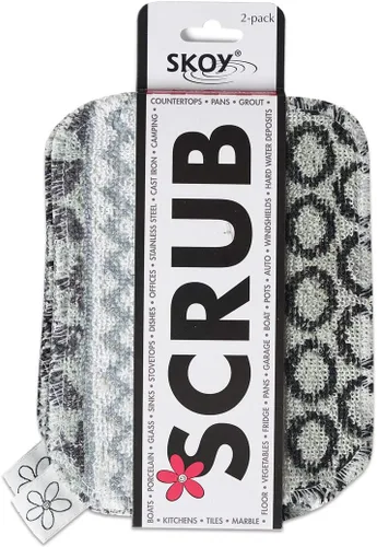 Miniatura 11 de Skoy Scrub, pack de 2 reutilizable, estropajo para platos sin rayar para limpieza de cocina y hogar, amigable con el planeta, estropajo suave apto