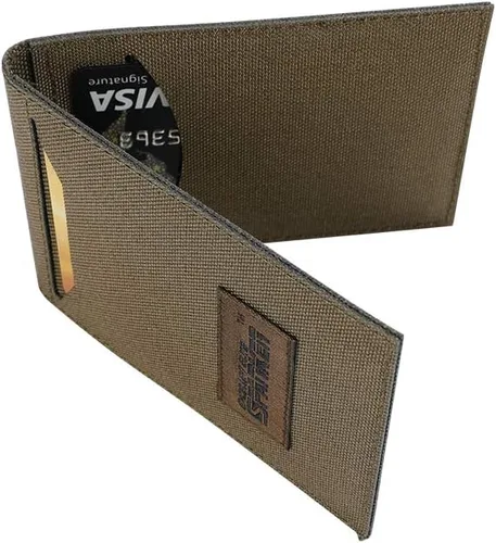 Miniatura 8 de EXCELLENT ELITE SPANKER Funda delgada y plegable con bolsillo frontal para tarjetas de crédito con 2 ranuras para tarjetas (negro)