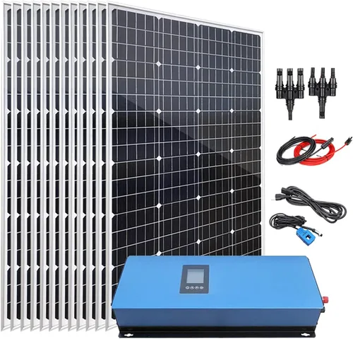 Miniatura 9 de Kit de sistema solar para el hogar de 480 W con 4 paneles solares monocristalinos de 120 W y 1000 W MPPT Solar Grid Tie Power Inverter