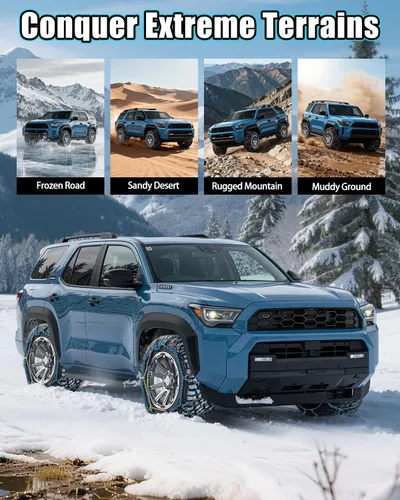 Miniatura 8 de Cadenas de nieve de fácil instalación, cadenas de neumáticos de un solo tirón, cadenas de nieve resistentes para camionetas y SUV todoterreno