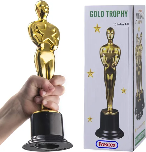 PREXTEX Golden Statues Trophy Award - Premios y trofeos para celebraciones de fiestas, ceremonias de premio y regalos de agradecimiento - Ideal para