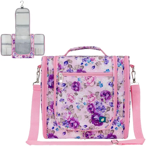 Miniatura 25 de PAVILIA - Bolsa de aseo para viaje para mujeres y hombres, organizador cosmético colgante, bolsa de maquillaje resistente al agua para accesorios