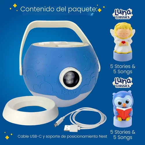 Miniatura 3 de Proyector de Libros para Niños – 6 Biblias & 5 Cuentos Clásicos de Lectura en Voz Alta, 10 Canciones & Luz Nocturna & Música Tranquila para Soñar